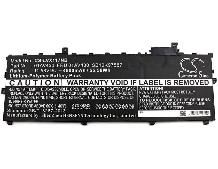 Battery For Lenovo, Thinkpad X1 Carbon 2017 11.58v, 4800mah - 55.58wh Notebook, Laptop Cameron Sino Technology Limited