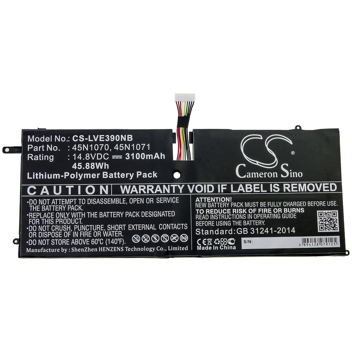 Battery For Lenovo, Thinkpad X1 Carbon, Thinkpad X1 Carbon 3444, Thinkpad X1 Carbon 3444-2hu 14.8v, 3100mah - 45.88wh Notebook, Laptop Cameron Sino Technology Limited