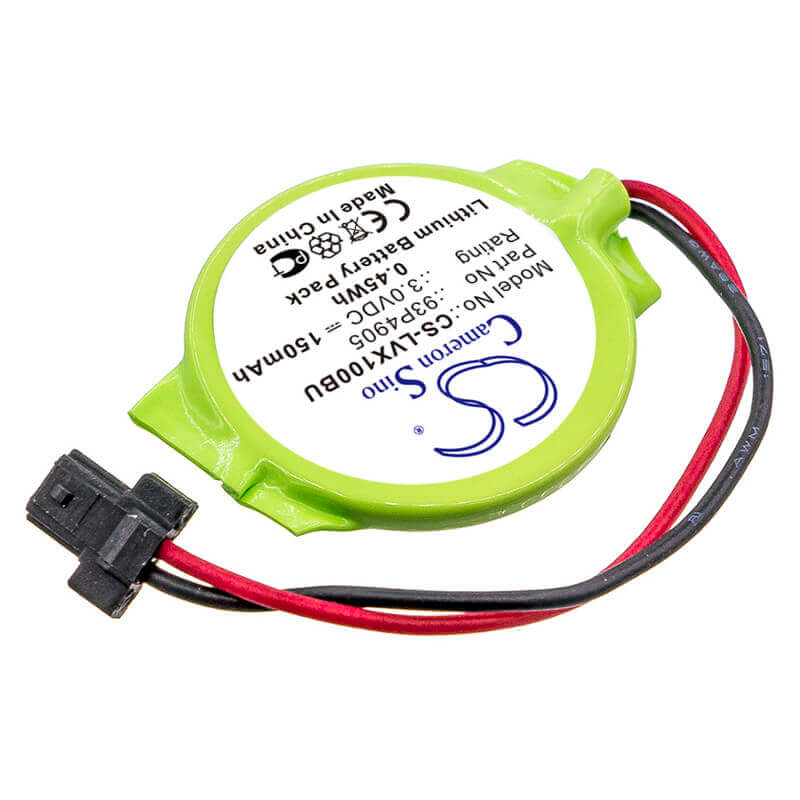 3.0V, Lithium, 150mAh, CMOS / BackUp battery fits Lenovo, 93p4905, Thinkpad X100E, ThinkPad X100e 2876, 0.45Wh CMOS / BackUp Cameron Sino Technology Limited