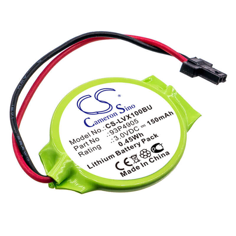 3.0V, Lithium, 150mAh, CMOS / BackUp battery fits Lenovo, 93p4905, Thinkpad X100E, ThinkPad X100e 2876, 0.45Wh CMOS / BackUp Cameron Sino Technology Limited