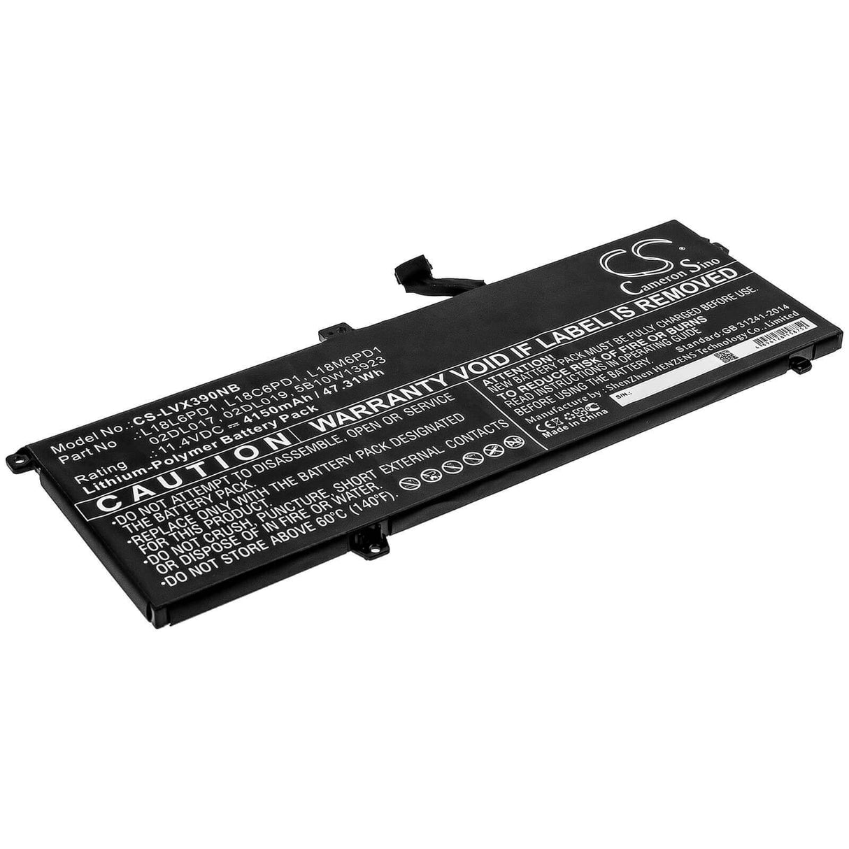 Battery For Lenovo, Thinkpad X390, Thinkpad X390 20q00039cd, Thinkpad X390 20q0a000cd 11.4v, 4150mah - 47.31wh Notebook, Laptop Cameron Sino Technology Limited