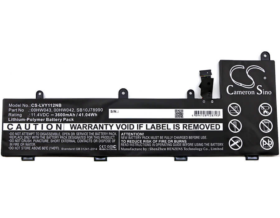 Notebook battery For Lenovo, Thinkpad Yoga 11e Chromebook 11.4v, 3600mah - 41.04wh Notebook, Laptop Cameron Sino Technology Limited