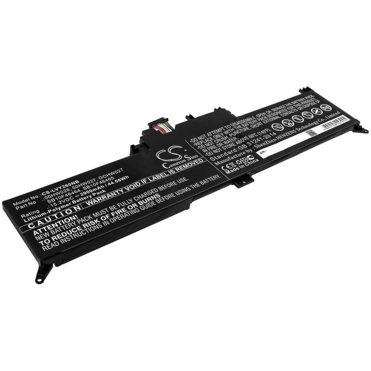 Batterie pour Lenovo, Thinkpad Yoga 260, Thinkpad Yoga 260 20fd001xge 15.2v, 2900mah - 44.08wh Notebook, Laptop Cameron Sino Technology Limited