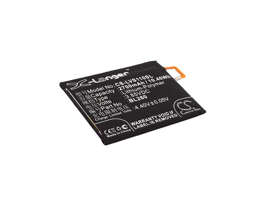 Batterie pour Lenovo Vibe S1 Lite 3.85v, 2700mah - 8.88wh Batteries pour l'électronique Cameron Sino Technology Limited (Suspendu)