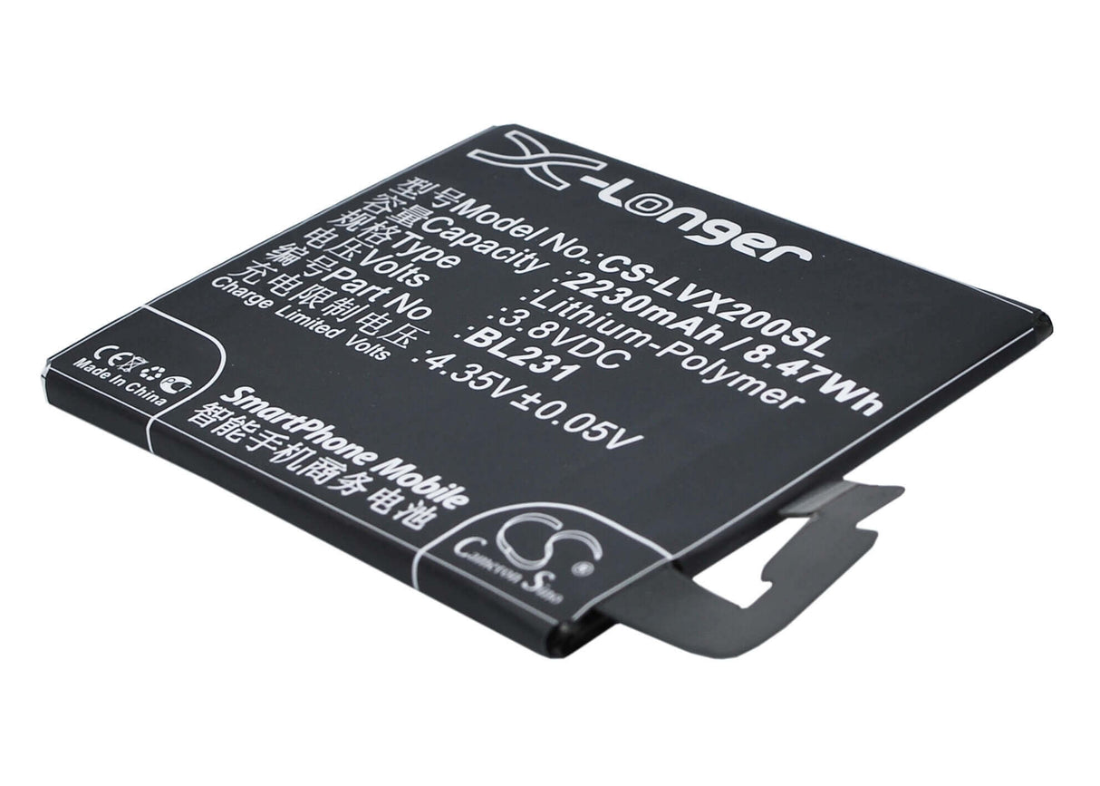 3.8V, Li-Polymer, 2230mAh, SmartPhone battery fits Lenovo, Bl231, S90e, S90t, 8.47Wh Mobile, SmartPhone Cameron Sino Technology Limited (Smartphone)