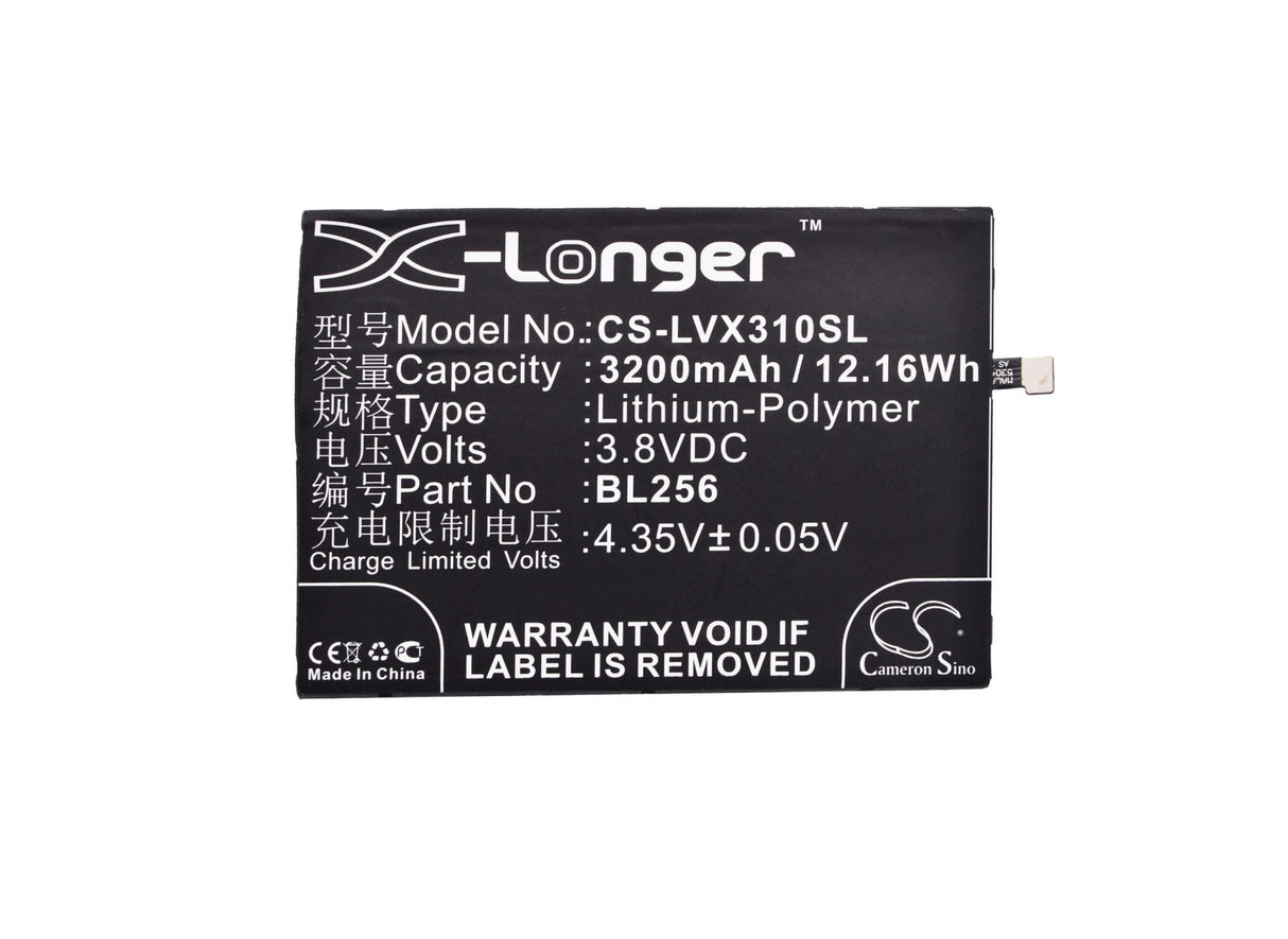3.8V, Li-Polymer, 3200mAh, SmartPhone battery fits Lenovo, Bl256, A7010a48, A7010-a48, 12.16Wh Mobile, SmartPhone Cameron Sino Technology Limited (Smartphone)