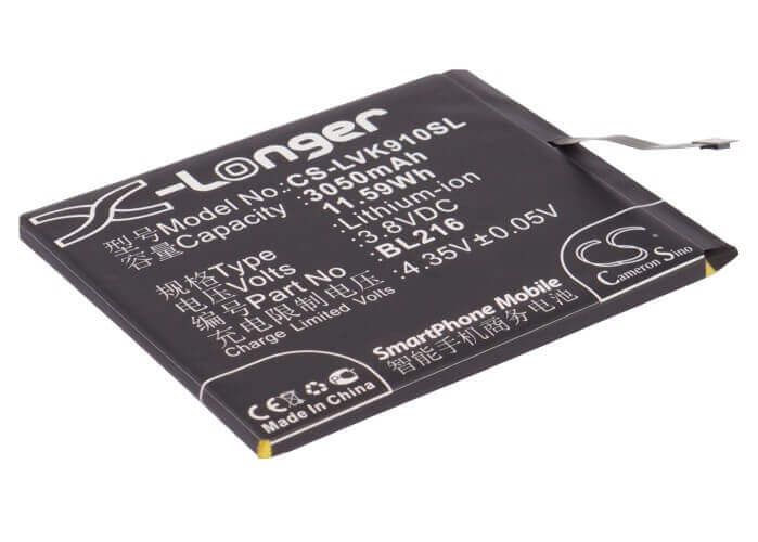 3,8V, Li-Polymère, 3050mAh, batterie de smartphone compatible avec Lenovo, Bl216, K910, K910e, 11,59Wh Mobile, Smartphone Cameron Sino Technology Limited (Smartphone)