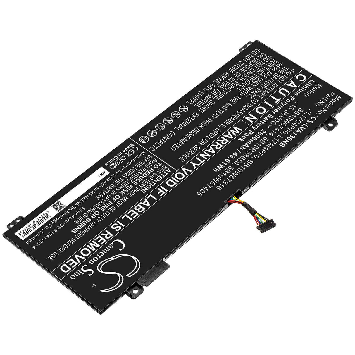 Battery For Lenovo, Xiaoxin Air 13, Xiaoxin Air 13iwl 15.36v, 2800mah - 43.01wh Notebook, Laptop Cameron Sino Technology Limited