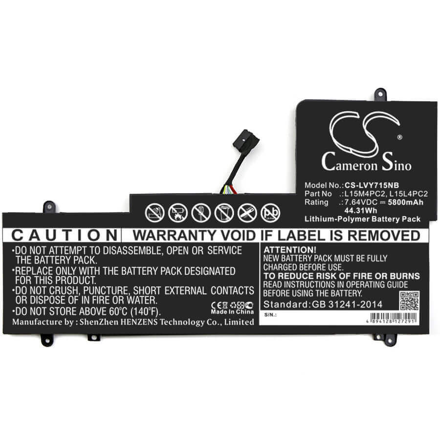 Battery For Lenovo, Yoga 710 15", Yoga 710-15isk, Yoga 710-15i 7.64v, 5800mah Notebook, Laptop Cameron Sino Technology Limited