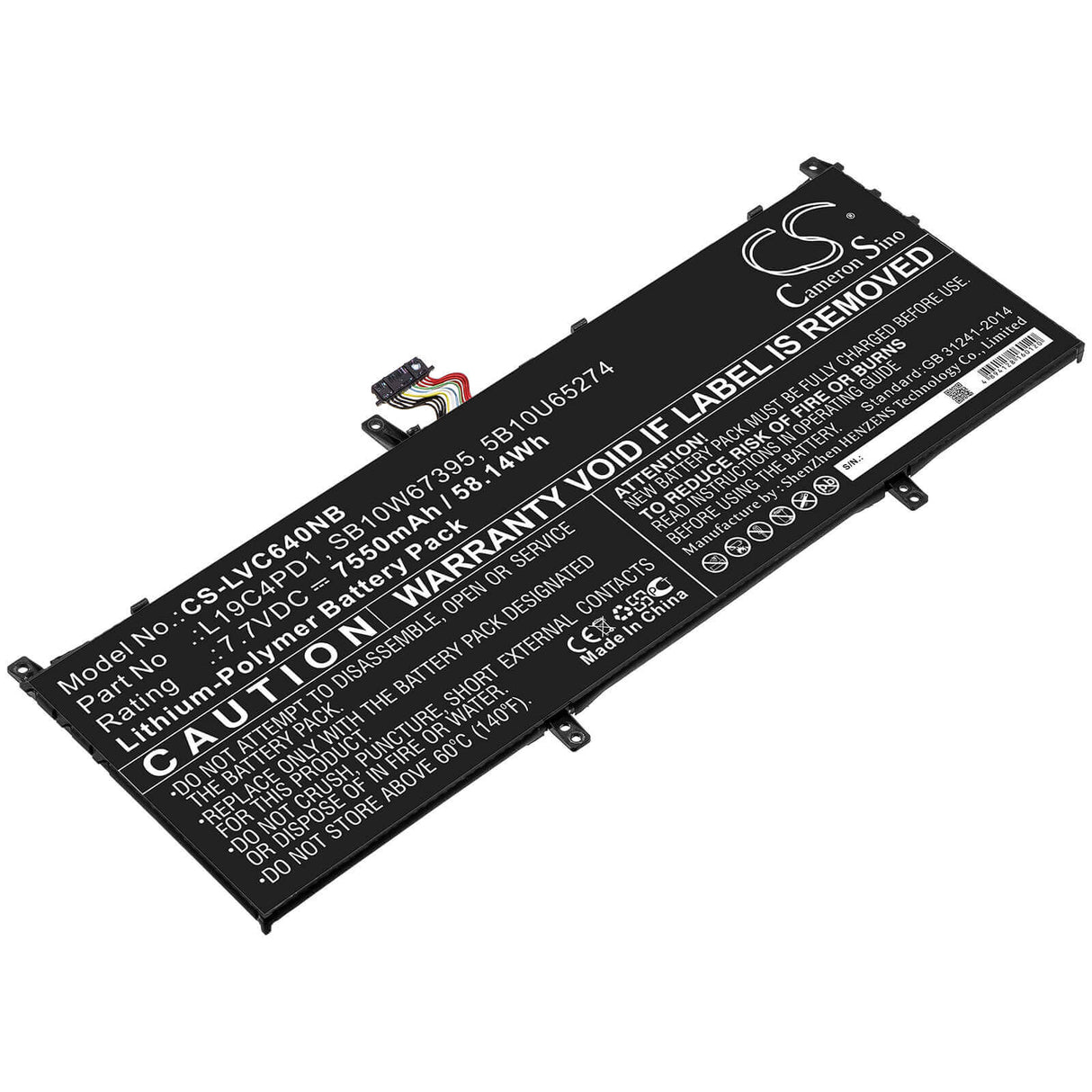 Battery For Lenovo, Yoga C640 13, Yoga C640 13iml 7.7v, 7550mah - 58.14wh Notebook, Laptop Cameron Sino Technology Limited