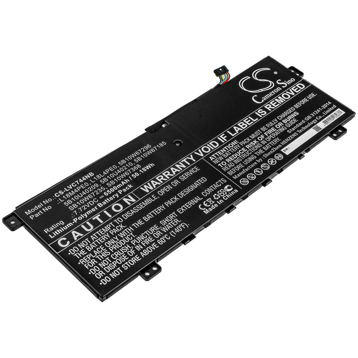 Battery For Lenovo, Yoga C740 14, Yoga C740-14iml 7.72v, 6500mah - 50.18wh Notebook, Laptop Cameron Sino Technology Limited