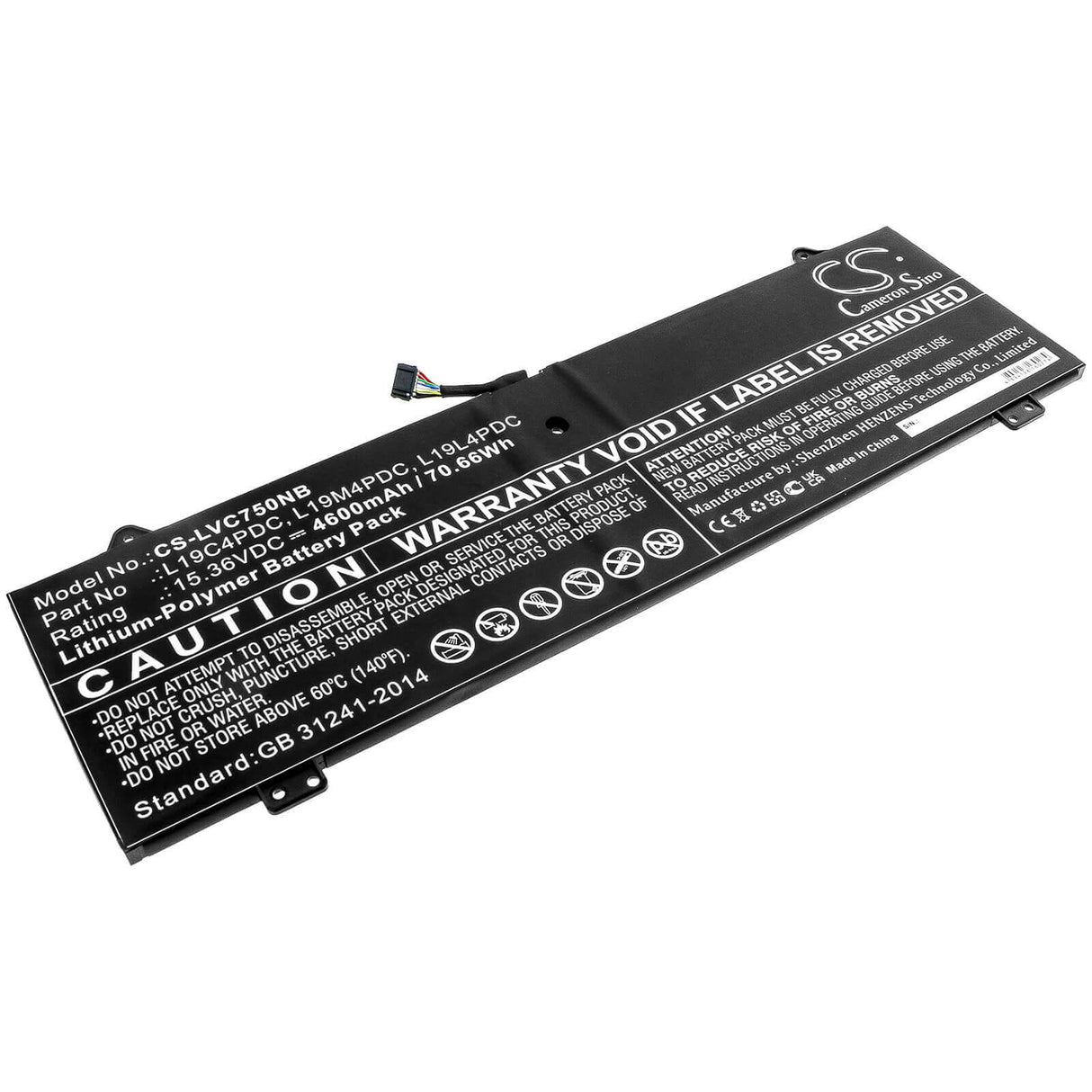 Battery For Lenovo, Yoga C750 15.36v, 4600mah - 70.66wh Notebook, Laptop Cameron Sino Technology Limited