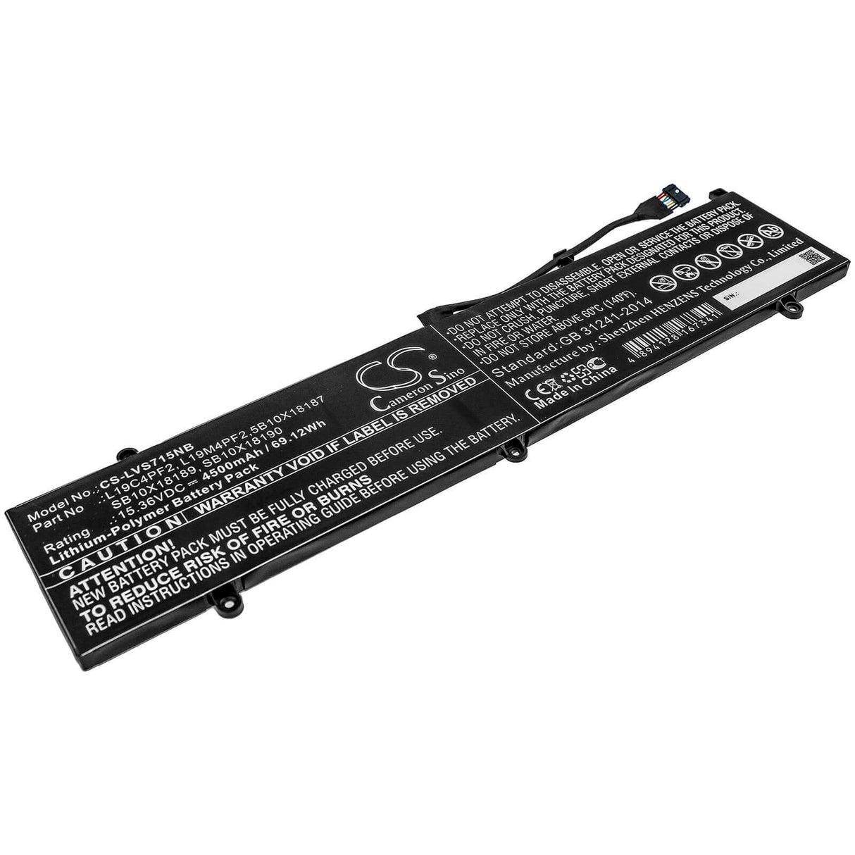 Battery For Lenovo, Yoga Slim 7 15, Yoga Slim 7-15imh05 15.36v, 4500mah - 69.12wh Notebook, Laptop Cameron Sino Technology Limited