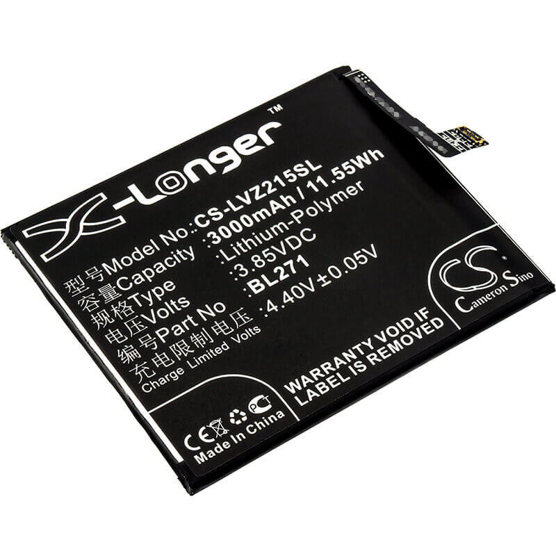 3,85V, Li-Polymer, 3000mAh, batterie de smartphone compatible avec Lenovo, Bl271, Z2151, Zuk Edge, 11,55Wh Mobile, Smartphone Cameron Sino Technology Limited (Smartphone)