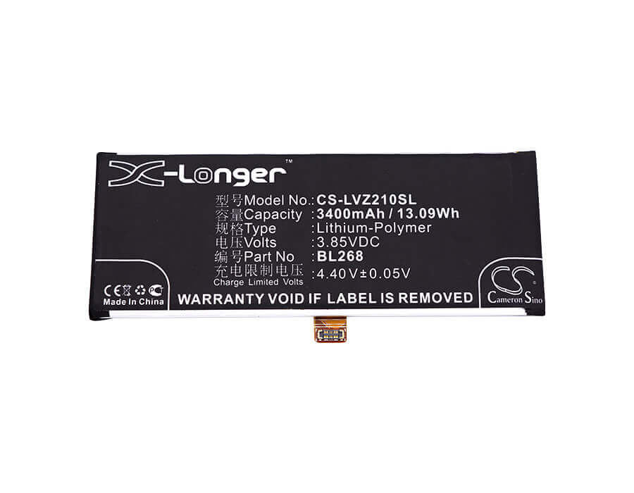 3.85V, Li-Polymer, 3400mAh, SmartPhone battery fits Lenovo, Bl268, Z2 Rio 2016 Edition, Z2131, 13.09Wh Mobile, SmartPhone Cameron Sino Technology Limited (Smartphone)