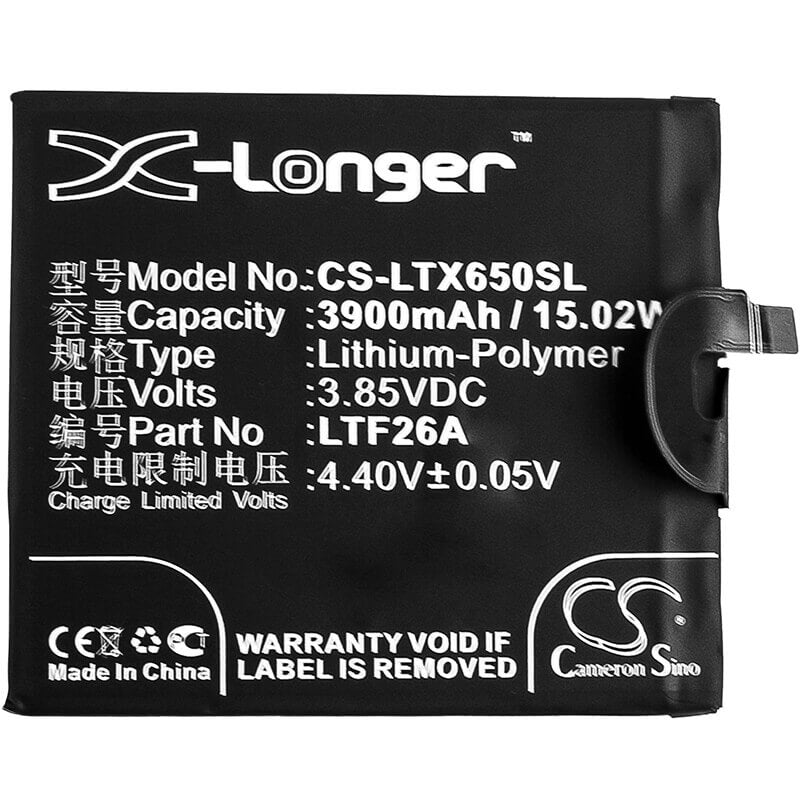 3,85V, Li-Polymère, 3900mAh, Batterie de smartphone compatible avec Letv, Ltf26a, Le Pro 3 Ai, Lex650, 15,02Wh Mobile, Smartphone Cameron Sino Technology Limited (Smartphone)