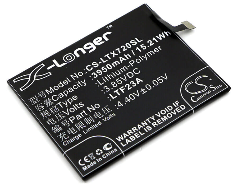 3.85V, Li-Polymer, 3950mAh, SmartPhone battery fits Letv, Ltf23a, Le Pro 3, X720, 15.21Wh Mobile, SmartPhone Cameron Sino Technology Limited (Smartphone)