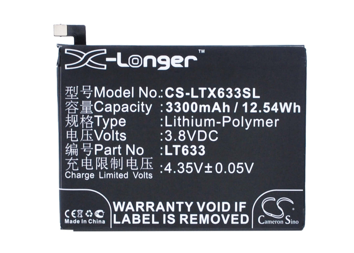 3.8V, Li-Polymer, 3300mAh, SmartPhone battery fits Letv, Lt633, Max, Mx1, 12.54Wh Mobile, SmartPhone Cameron Sino Technology Limited (Smartphone)