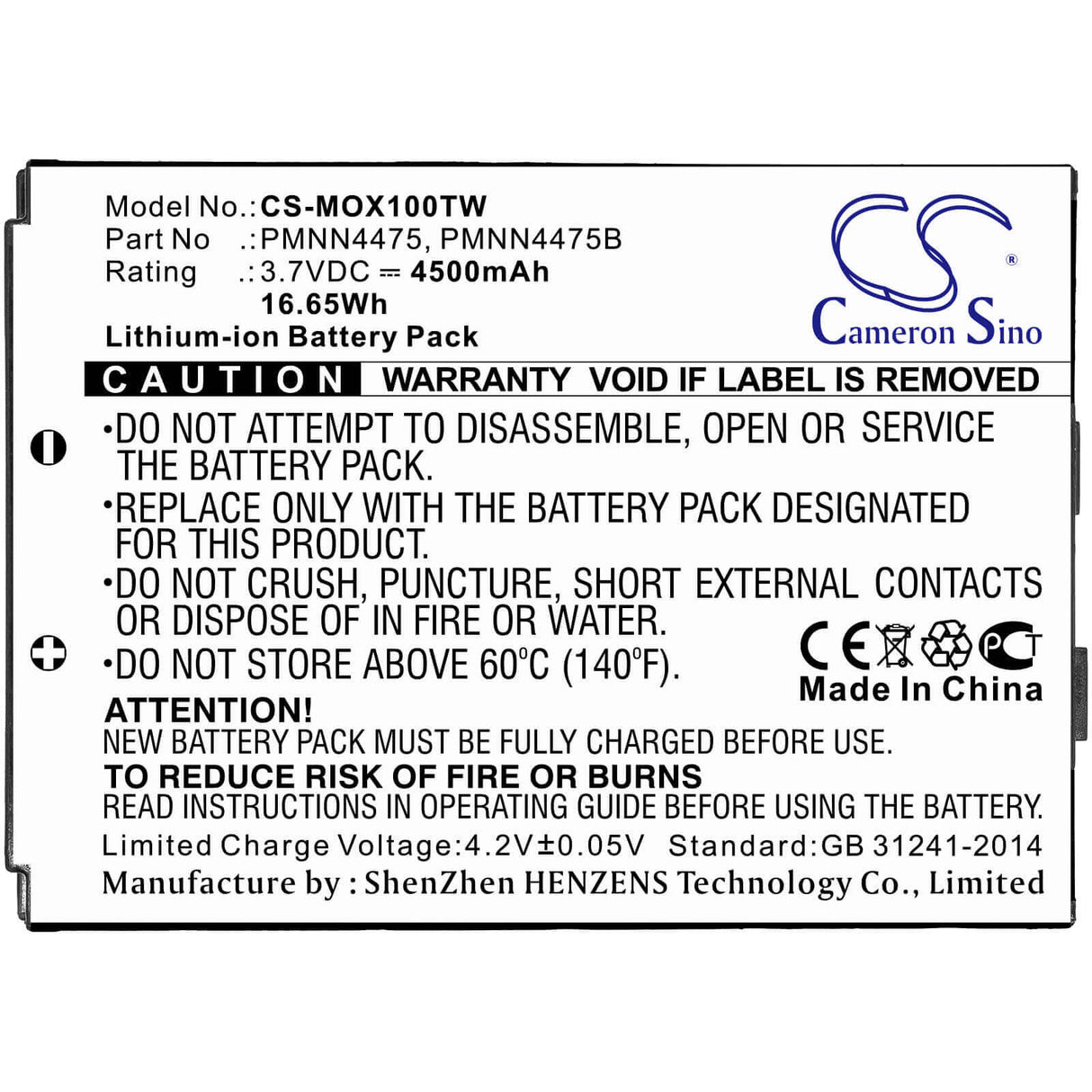 3.7V, Li-ion, 4500mAh, Two-Way Radio battery fits Lex, Motorola, Pa33gab013a, L10, L10i, 16.65Wh Two-Way Radio Cameron Sino Technology Limited