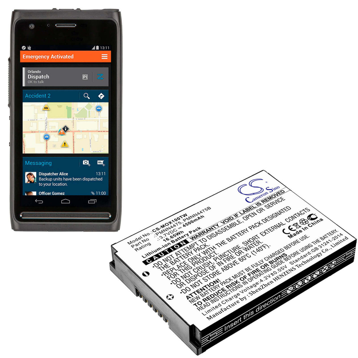 3.7V, Li-ion, 4500mAh, Two-Way Radio battery fits Lex, Motorola, Pa33gab013a, L10, L10i, 16.65Wh Two-Way Radio Cameron Sino Technology Limited