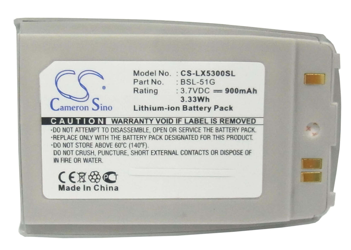 3.7V, Li-ion, 900mAh, SmartPhone battery fits Lg, Bsl-51g, 5300, 5350, 3.33Wh Mobile, SmartPhone Cameron Sino Technology Limited (Smartphone)