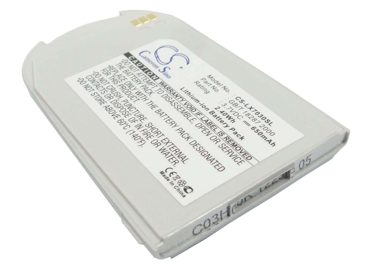3.7V, Li-ion, 650mAh, SmartPhone battery fits Lg, 7030, G7030, 2.41Wh Mobile, SmartPhone Cameron Sino Technology Limited (Smartphone)