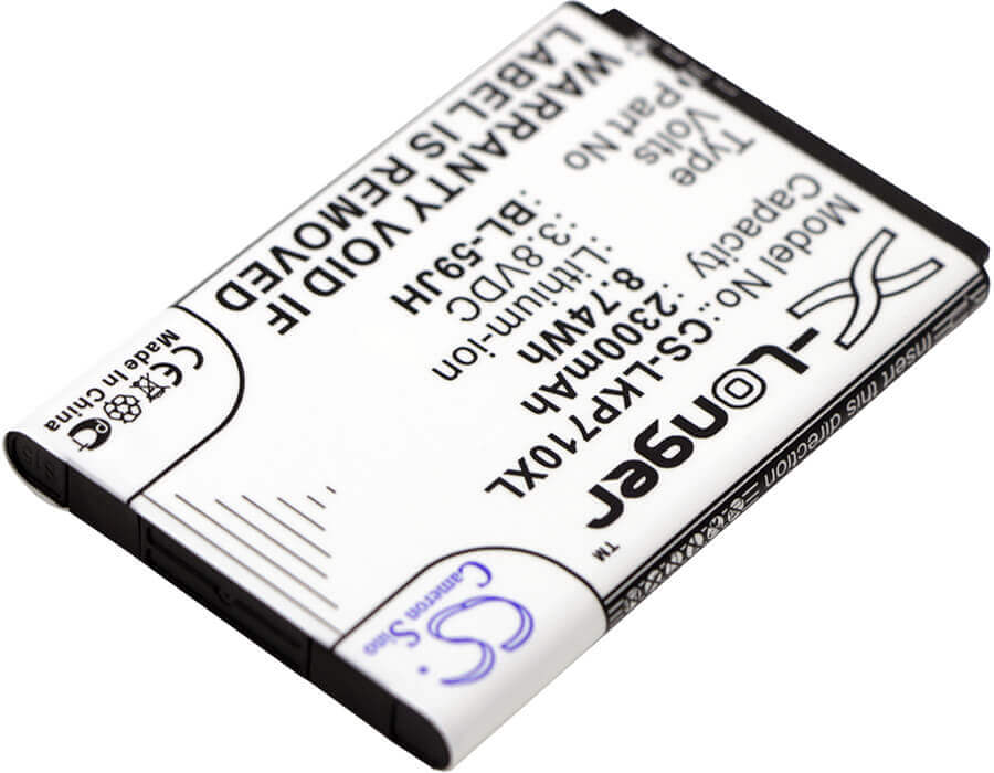 3,8V, Li-ion, 2300mAh, batterie SmartPhone compatible avec Lg, Verizon, Bl-59jh, As870, D500, 8,74Wh Mobile, SmartPhone Cameron Sino Technology Limited (Smartphone)