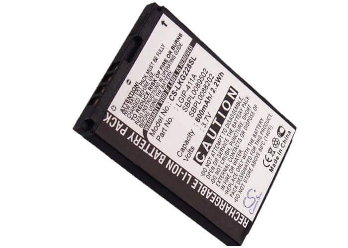 3.7V, Li-ion, 600mAh, SmartPhone battery fits Lg, Lgip-411a, Cg180, Cg810, 2.22Wh Mobile, SmartPhone Cameron Sino Technology Limited (Smartphone)