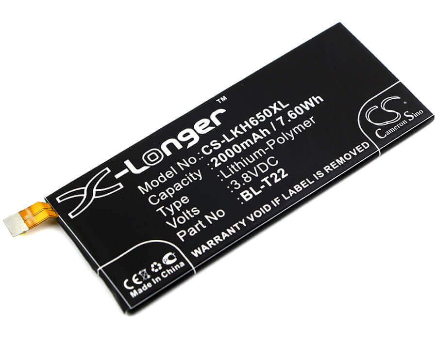 3.8V, Li-Polymer, 2000mAh, SmartPhone battery fits Lg, Bl-t22, Class, Class 4g, 7.6Wh Mobile, SmartPhone Cameron Sino Technology Limited (Smartphone)