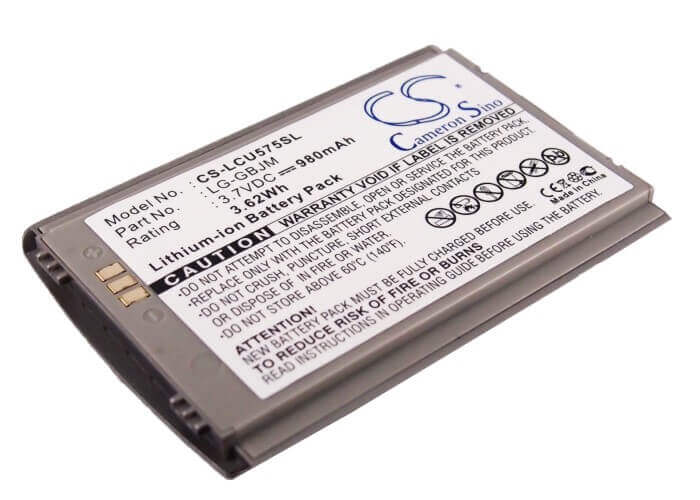 3.7V, Li-ion, 980mAh, SmartPhone battery fits Cingular, At&t, Lg, Lg-gbjm, 575, 3.63Wh Mobile, SmartPhone Cameron Sino Technology Limited (Smartphone)
