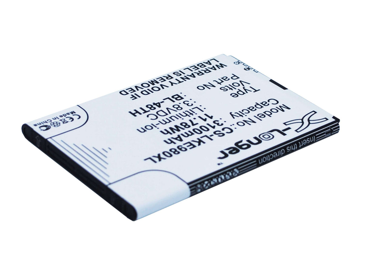 3.8V, Li-ion, 3100mAh, SmartPhone battery fits Lg, Bl-48th, E940, E977, 11.78Wh Mobile, SmartPhone Cameron Sino Technology Limited (Smartphone)