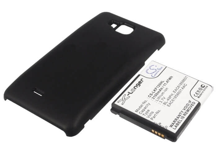 3.7V, Li-ion, 3100mAh, SmartPhone battery fits Lg, Bl-49ph, F120, F120k, 11.47Wh Mobile, SmartPhone Cameron Sino Technology Limited (Smartphone)