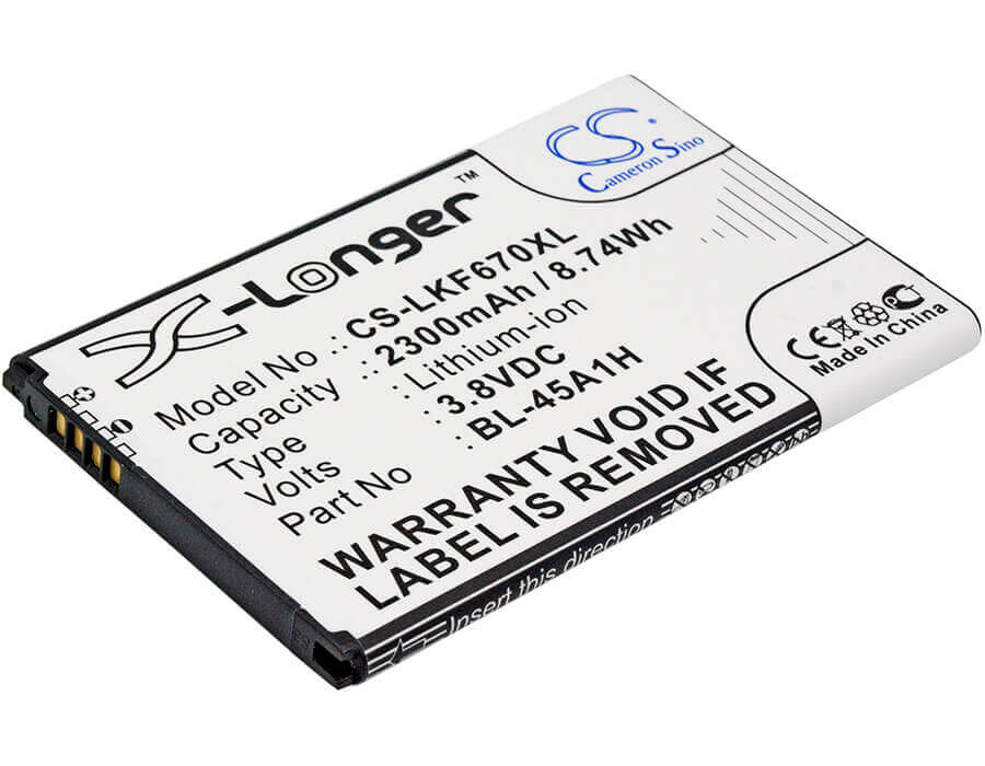 3.8V, Li-ion, 2300mAh, SmartPhone battery fits Lg, Bl-45a1h, F670, F670k, 8.74Wh Mobile, SmartPhone Cameron Sino Technology Limited (Smartphone)