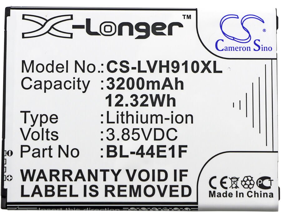 3.85V, Li-ion, 3200mAh, SmartPhone battery fits Lg, Bl-44e1f, F800, F800k, 12.32Wh Mobile, SmartPhone Cameron Sino Technology Limited (Smartphone)