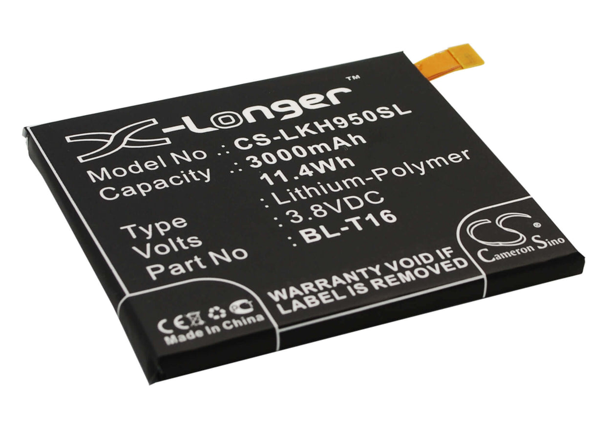 3.8V, Li-Polymer, 3000mAh, SmartPhone battery fits Lg, Bl-t16, G Flex 2, H950, 11.4Wh Mobile, SmartPhone Cameron Sino Technology Limited (Smartphone)