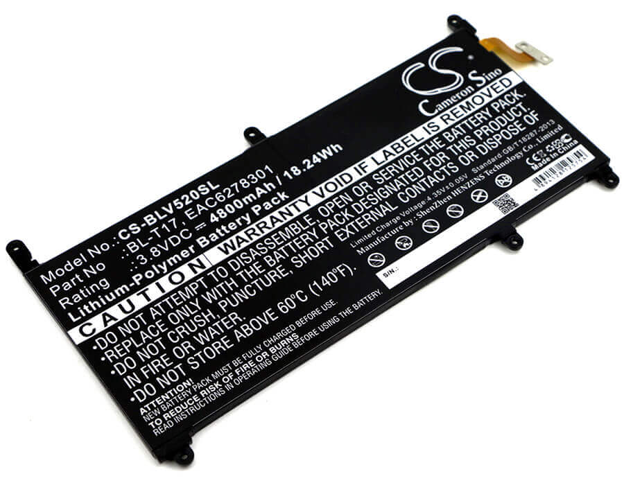 3.8V, Li-Polymer, 4800mAh, Tablet battery fits Lg, Bl-t17, G Pad Iii 8.0, G Pad X 8.3, 18.24Wh Tablet Cameron Sino Technology Limited