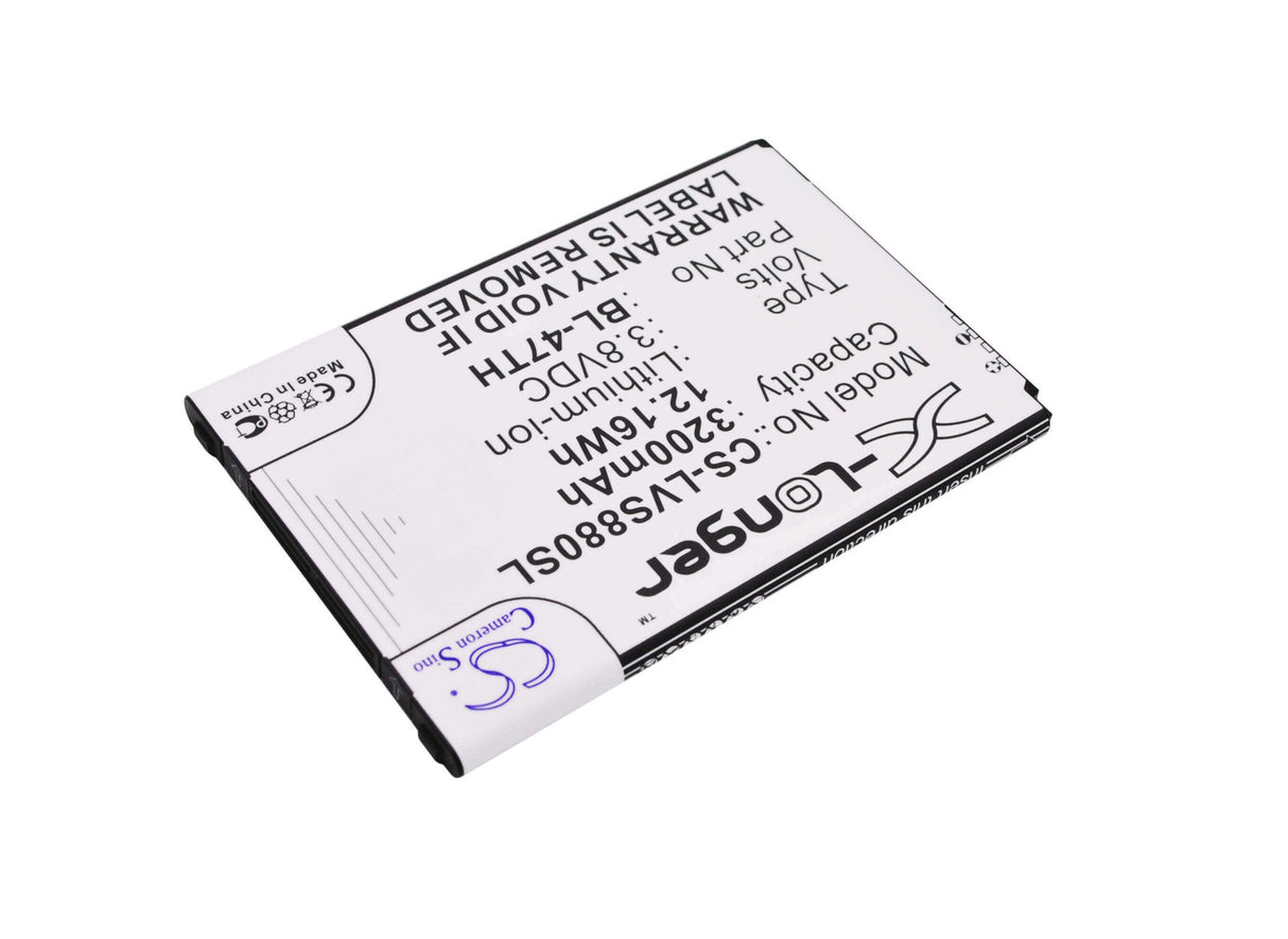 3.8V, Li-ion, 3200mAh, SmartPhone battery fits Lg, Bl-47th, B1 Lite, D631, 12.16Wh Mobile, SmartPhone Cameron Sino Technology Limited (Smartphone)