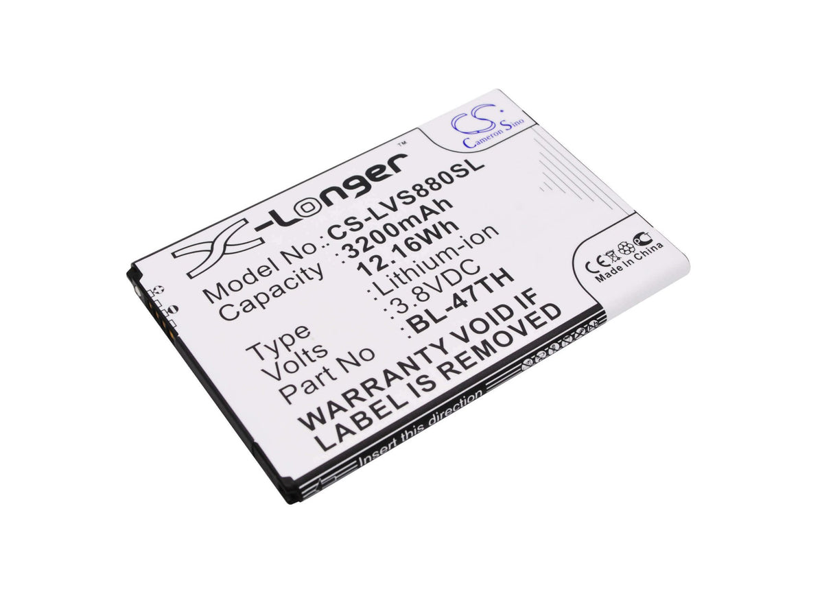 3.8V, Li-ion, 3200mAh, SmartPhone battery fits Lg, Bl-47th, B1 Lite, D631, 12.16Wh Mobile, SmartPhone Cameron Sino Technology Limited (Smartphone)