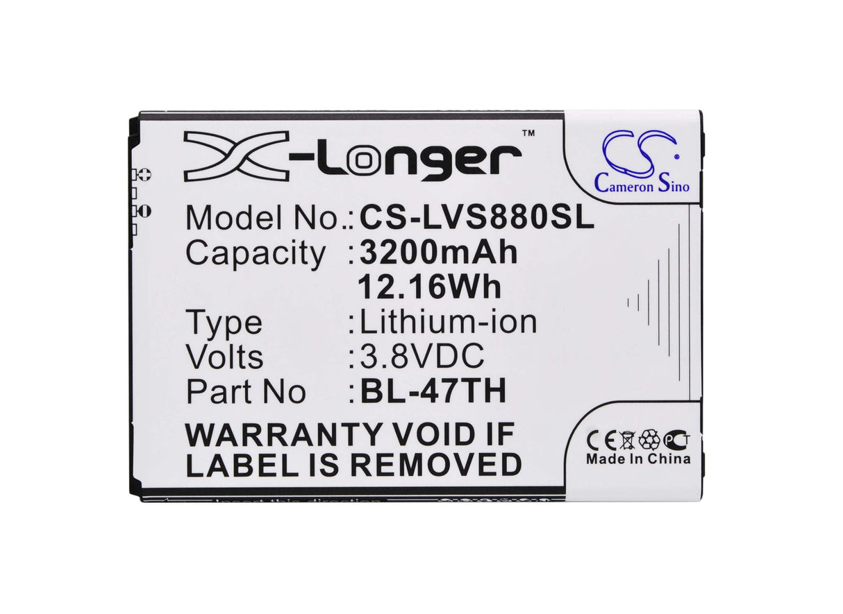 3.8V, Li-ion, 3200mAh, SmartPhone battery fits Lg, Bl-47th, B1 Lite, D631, 12.16Wh Mobile, SmartPhone Cameron Sino Technology Limited (Smartphone)