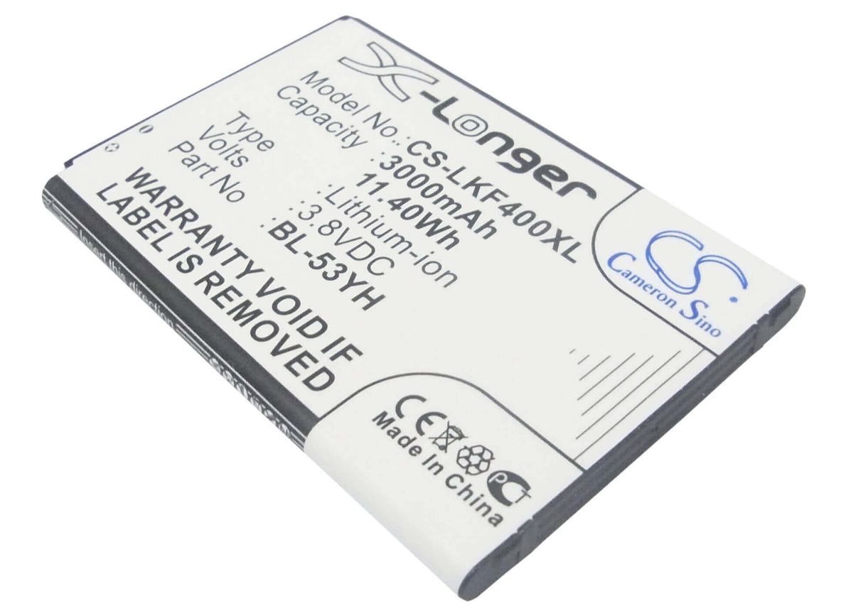 3.8V, Li-ion, 3000mAh, SmartPhone battery fits Lg, Bl-53yh, Aka, D690, 11.4Wh Mobile, SmartPhone Cameron Sino Technology Limited (Smartphone)