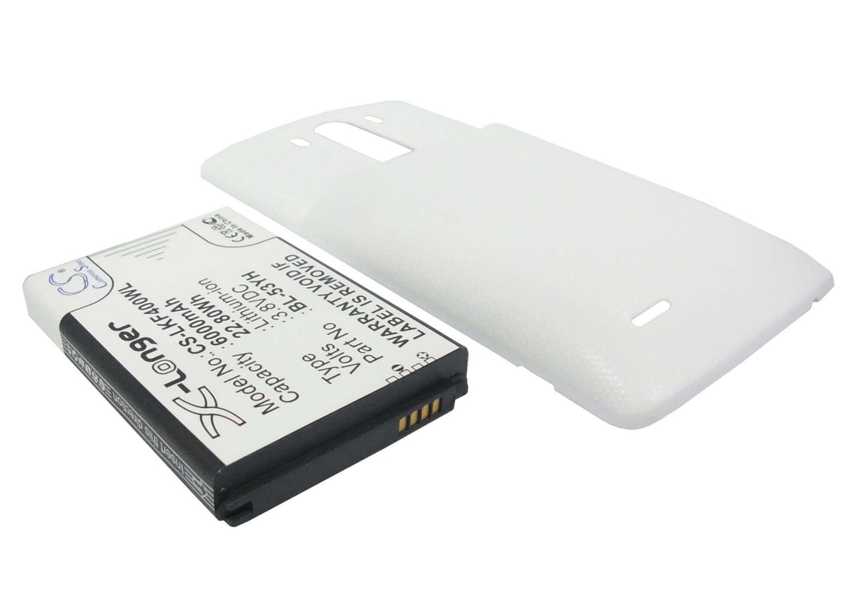 3,8V, Li-ion, 6000mAh, batterie de smartphone compatible avec Lg, (Blanc), Bl-53yh, D830, D850, 22,8Wh Mobile, Smartphone Cameron Sino Technology Limited (Smartphone)