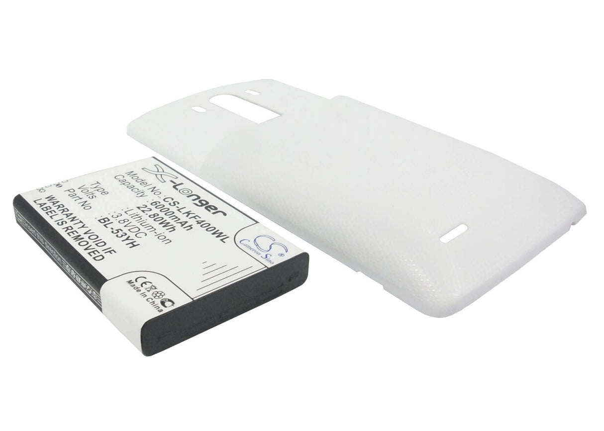 3,8V, Li-ion, 6000mAh, batterie de smartphone compatible avec Lg, (Blanc), Bl-53yh, D830, D850, 22,8Wh Mobile, Smartphone Cameron Sino Technology Limited (Smartphone)