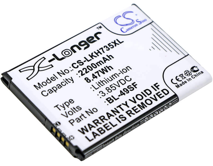 3.85V, Li-ion, 2200mAh, SmartPhone battery fits Lg, Bl-49sf, G4 Beat, G4 Mini, 8.47Wh Mobile, SmartPhone Cameron Sino Technology Limited (Smartphone)