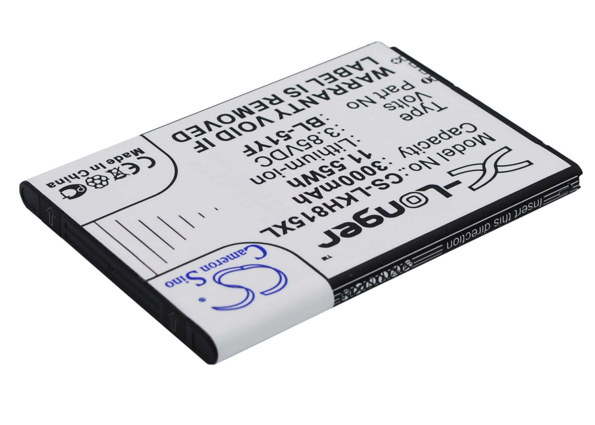 3.85V, Li-ion, 3000mAh, SmartPhone battery fits Lg, Bl-51yf, Ds1402, G Stylo, 11.55Wh Mobile, SmartPhone Cameron Sino Technology Limited (Smartphone)