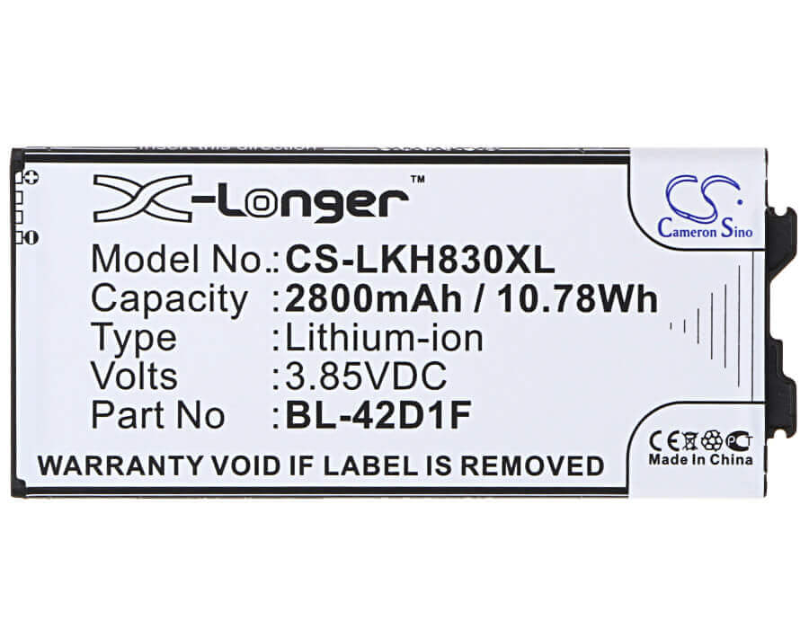 3.85V, Li-ion, 2800mAh, SmartPhone battery fits Lg, Bl-42d1f, As992, G5, 10.78Wh Mobile, SmartPhone Cameron Sino Technology Limited (Smartphone)