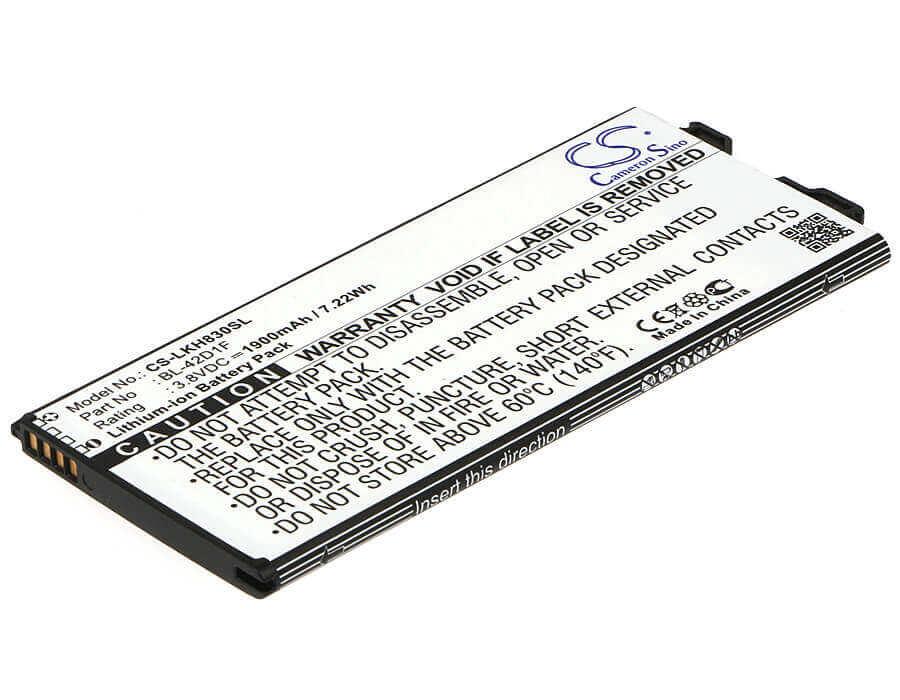 3.8V, Li-ion, 1900mAh, SmartPhone battery fits Lg, Bl-42d1f, As992, G5, 7.22Wh Mobile, SmartPhone Cameron Sino Technology Limited (Smartphone)