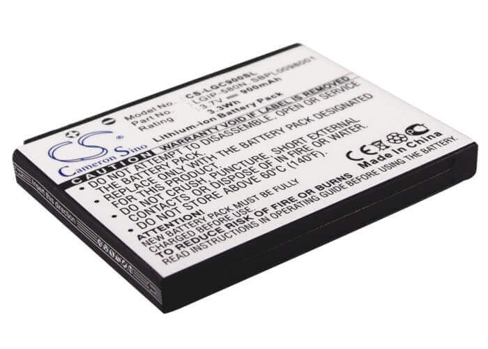 3.7V, Li-ion, 900mAh, SmartPhone battery fits Telstra, Lg, Lgip-580n, Arena Gt950, Bliss Ux700, 3.33Wh Mobile, SmartPhone Cameron Sino Technology Limited (Smartphone)