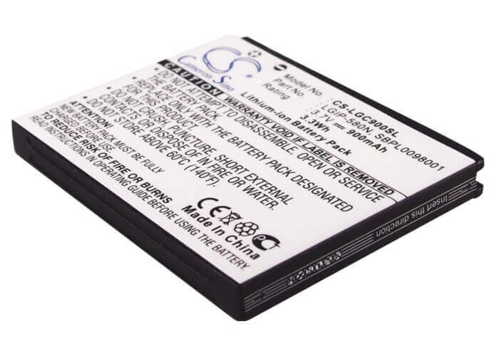 3.7V, Li-ion, 900mAh, SmartPhone battery fits Telstra, Lg, Lgip-580n, Arena Gt950, Bliss Ux700, 3.33Wh Mobile, SmartPhone Cameron Sino Technology Limited (Smartphone)
