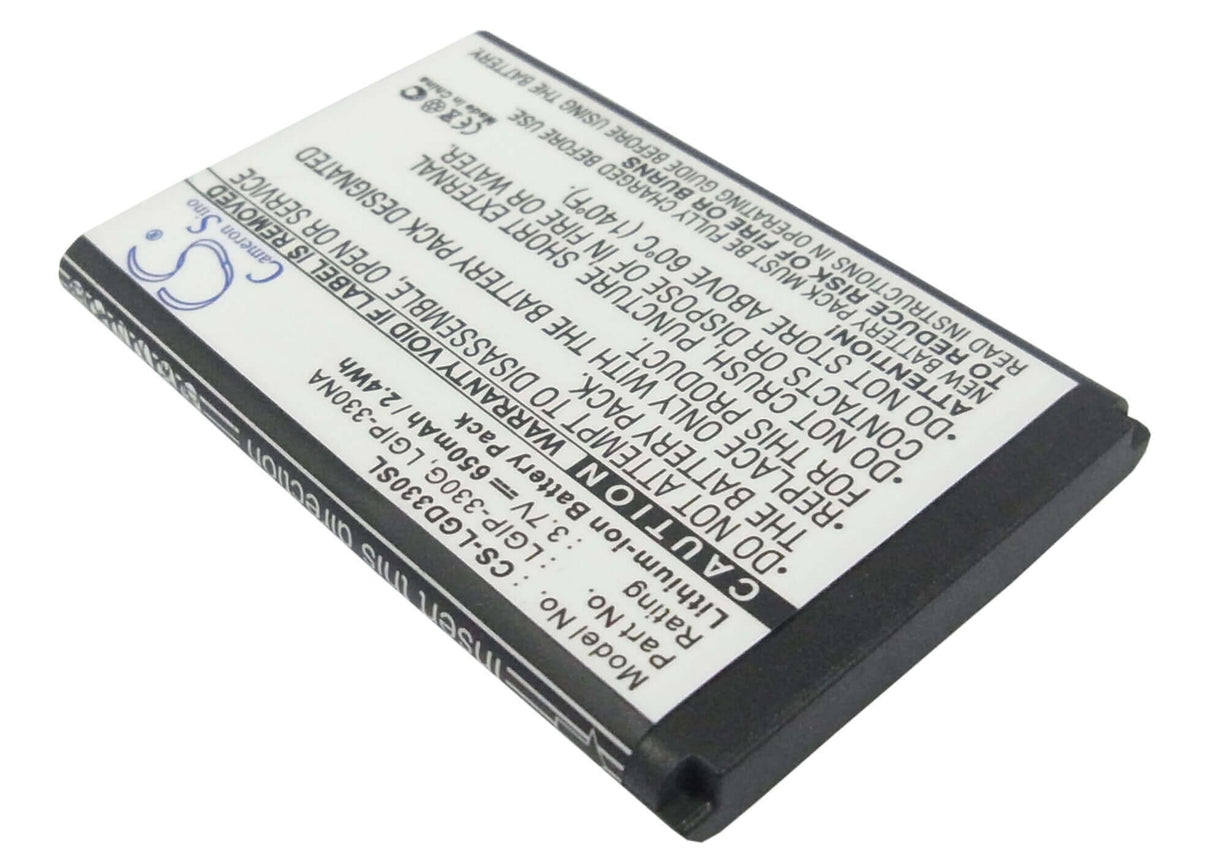 3.7V, Li-ion, 650mAh, batterie de smartphone compatible avec Lg, Lgip-330na, Gb220, Gb230, 2.41Wh Mobile, Smartphone Cameron Sino Technology Limited (Smartphone)