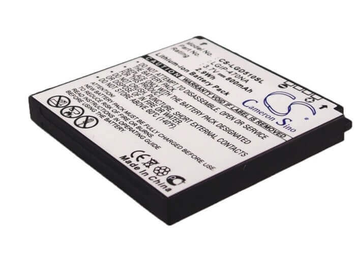 3.7V, Li-ion, 800mAh, SmartPhone battery fits Lg, Lgip-470na, Gd510, Gd510 Pop, 2.96Wh Mobile, SmartPhone Cameron Sino Technology Limited (Suspended)